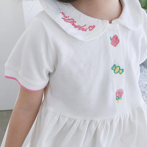 Girls' Dress 2022 Summer New Girls' Academic Skirt Cotton Princess Skirt